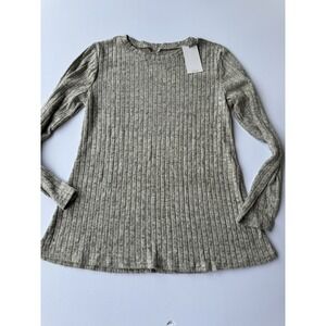 Women Round Neck T-Shirt Autumn Winter‎ Solid Color Tops Fashion Gray  Sz M
